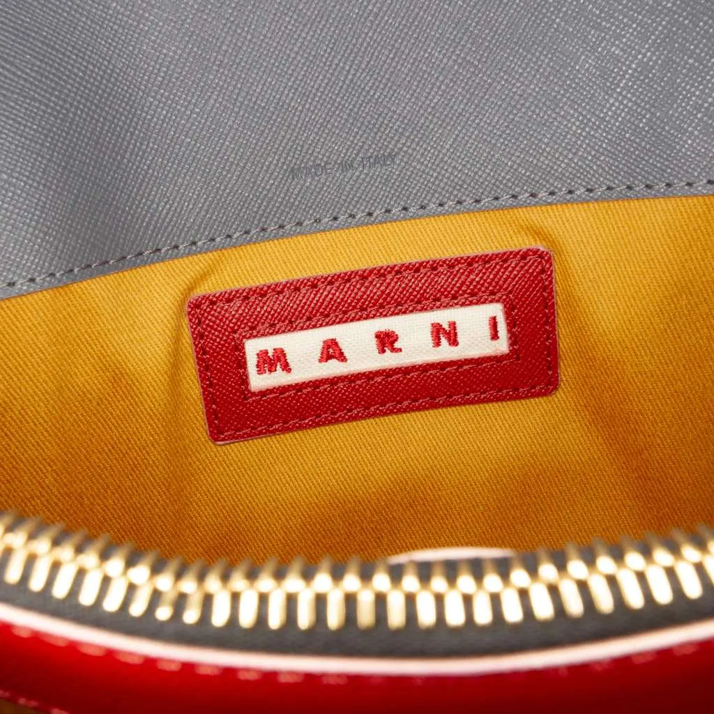 Marni Tricolor Leather Trunk Crossbody Brown Leather Very good - Box View