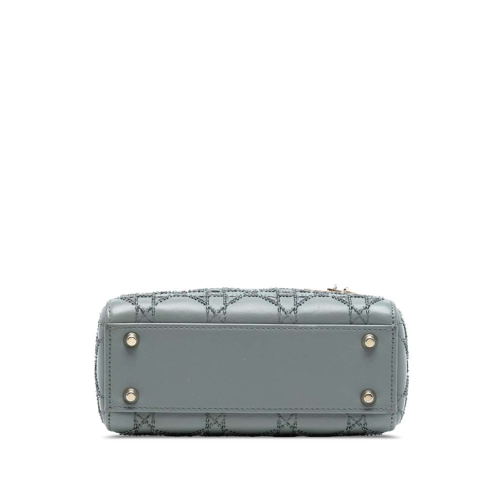 Dior Mini Calfskin Cannage Beaded Lady Dior - 3