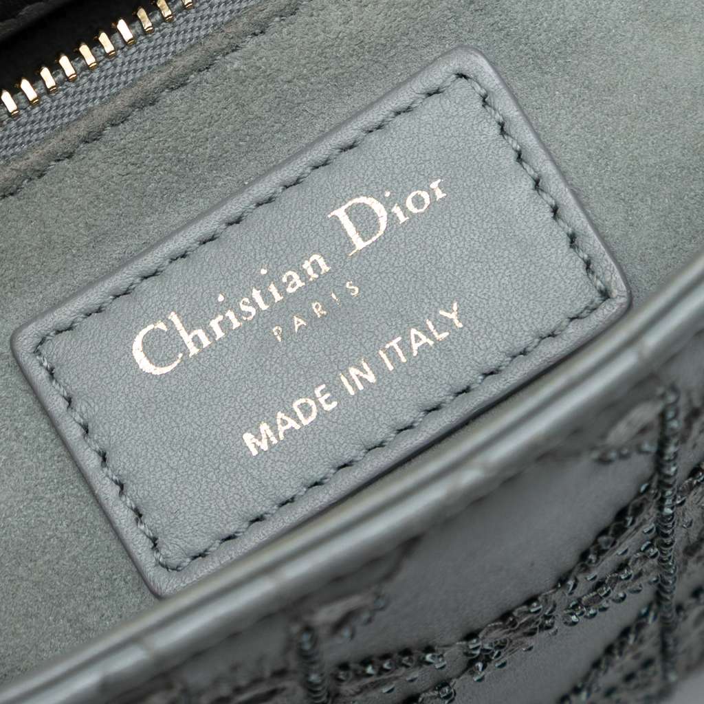 Dior Mini Calfskin Cannage Beaded Lady Dior - 5