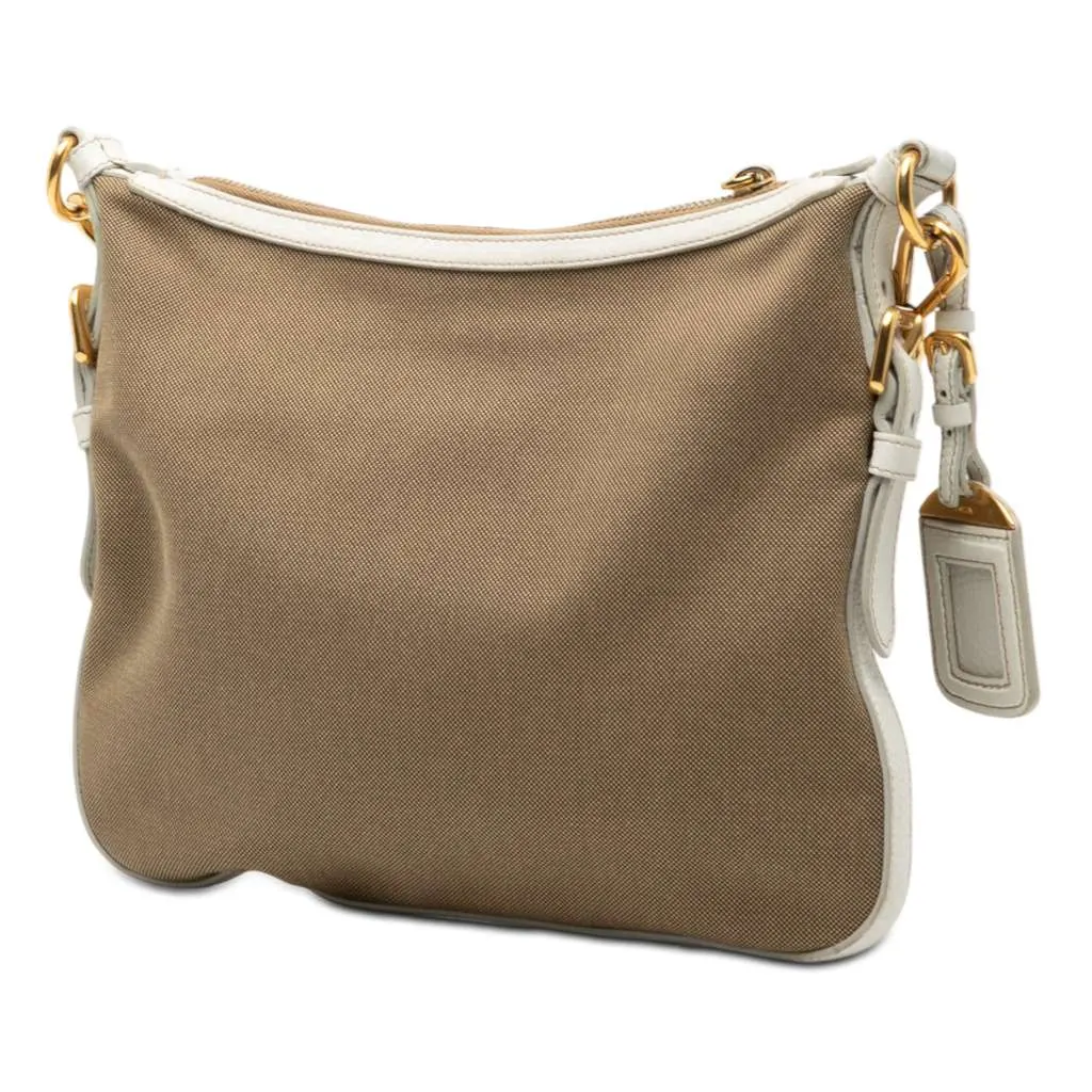 Prada Canvas Canapa Logo Crossbody Brown Canvas Good - Back View
