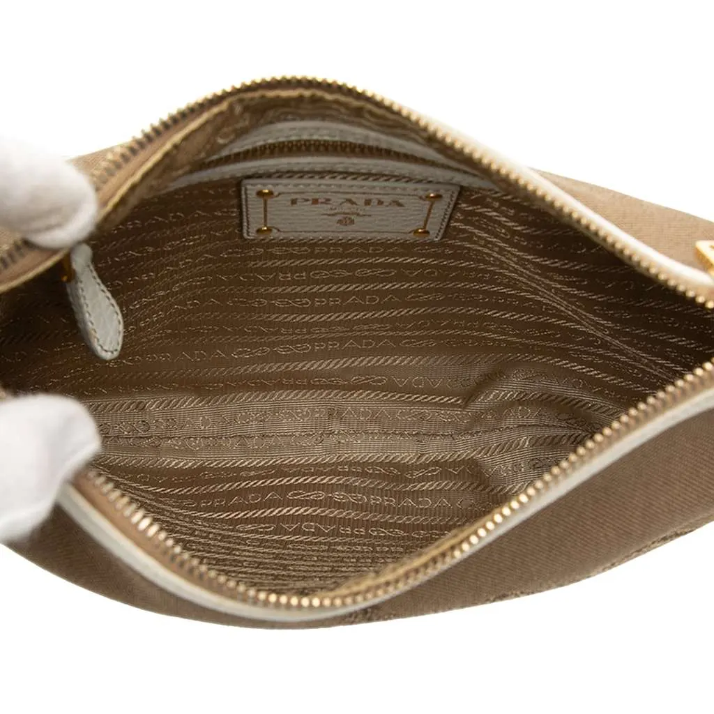 Prada Canvas Canapa Logo Crossbody Brown Canvas Good - Model View