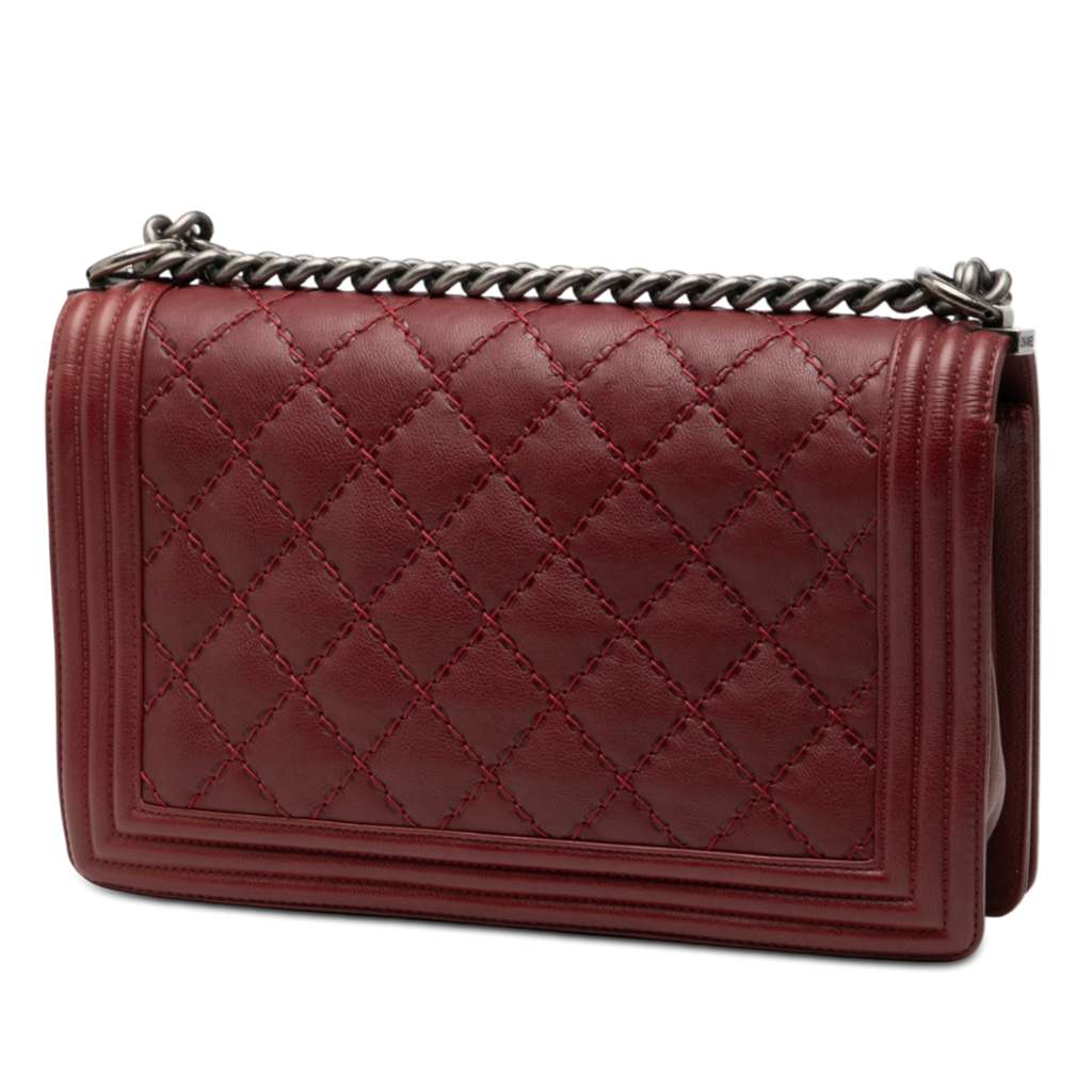 Chanel Medium Quilted Lambskin Double Stitch Boy Flap - 2