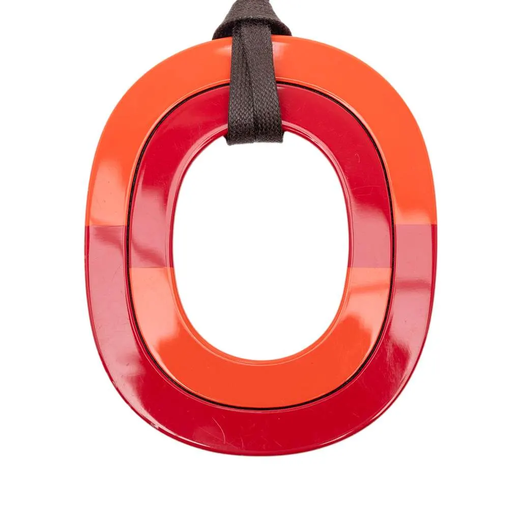 Hermès Buffalo Horn Isthme Pendant Necklace Orange Very good - Back View