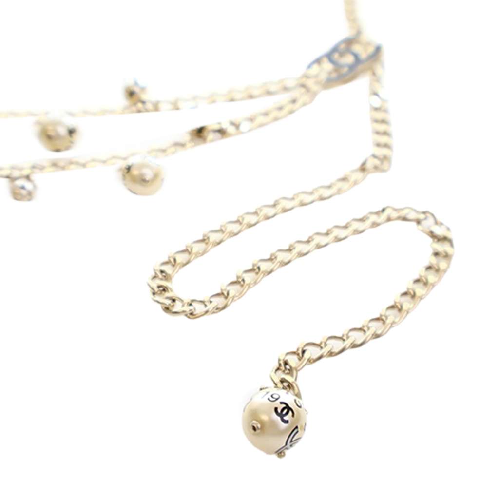 Chanel Gold Plated CC Faux Pearl Chain Belt - 3