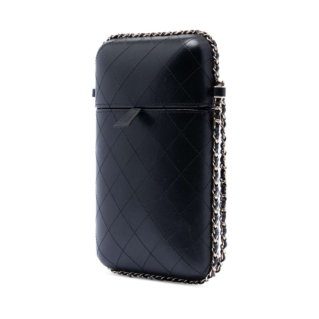 Chanel CC Quilted Lambskin Chain Around Phone Holder - 2