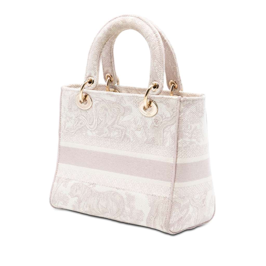 Dior Medium Embroidered Canvas Toile De Jouy Lady D Lite - 2