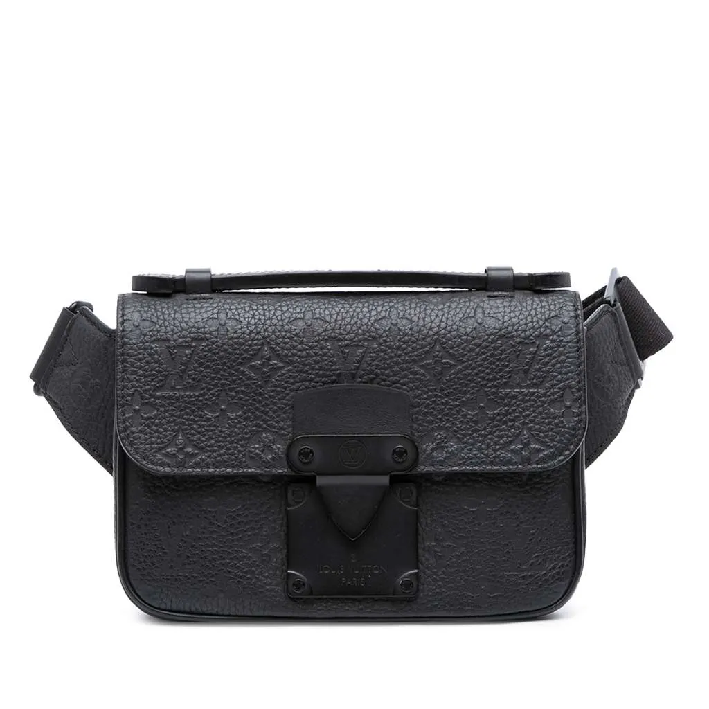 Louis Vuitton Monogram Taurillon S Lock Sling Bag Black Leather Very good - Front View
