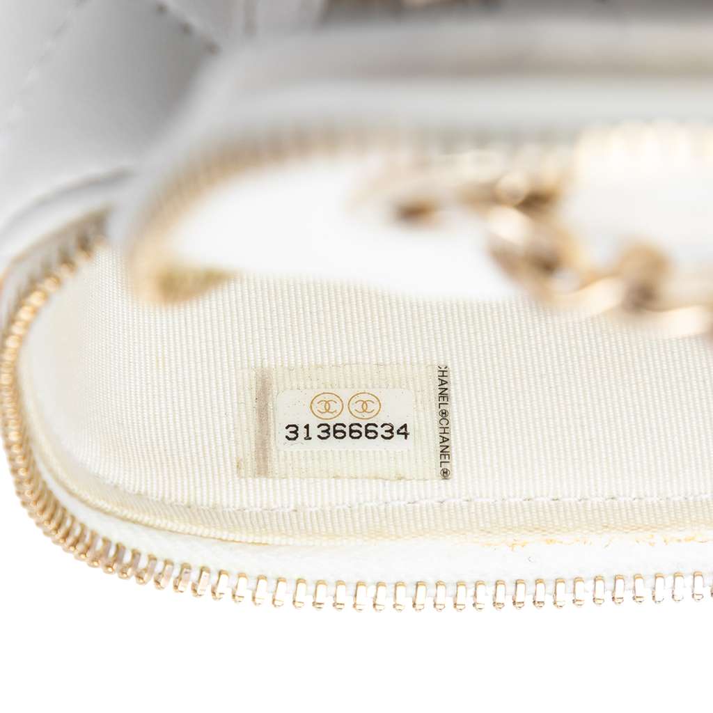 Chanel Mini Quilted Lambskin Camellia Bow Vanity Case with Chain - 5