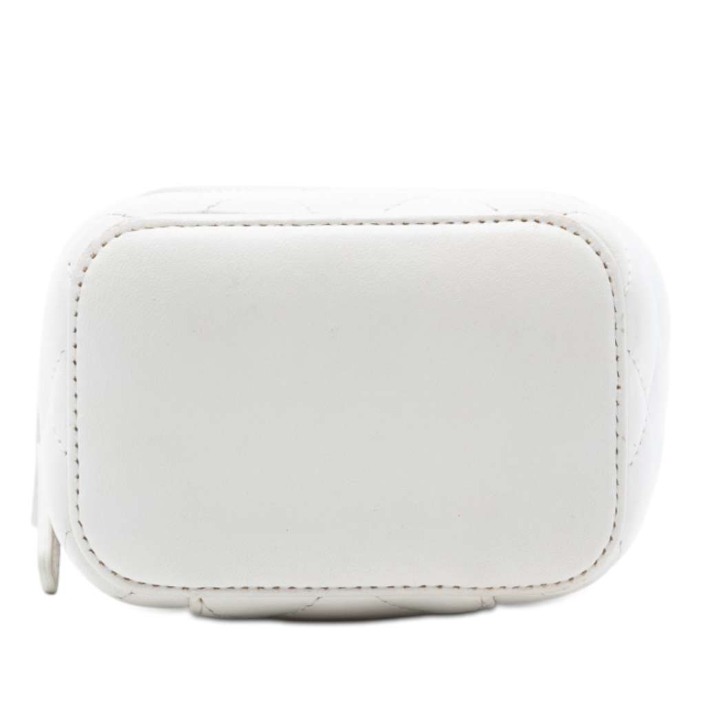 Chanel Mini Quilted Lambskin Camellia Bow Vanity Case with Chain - 3