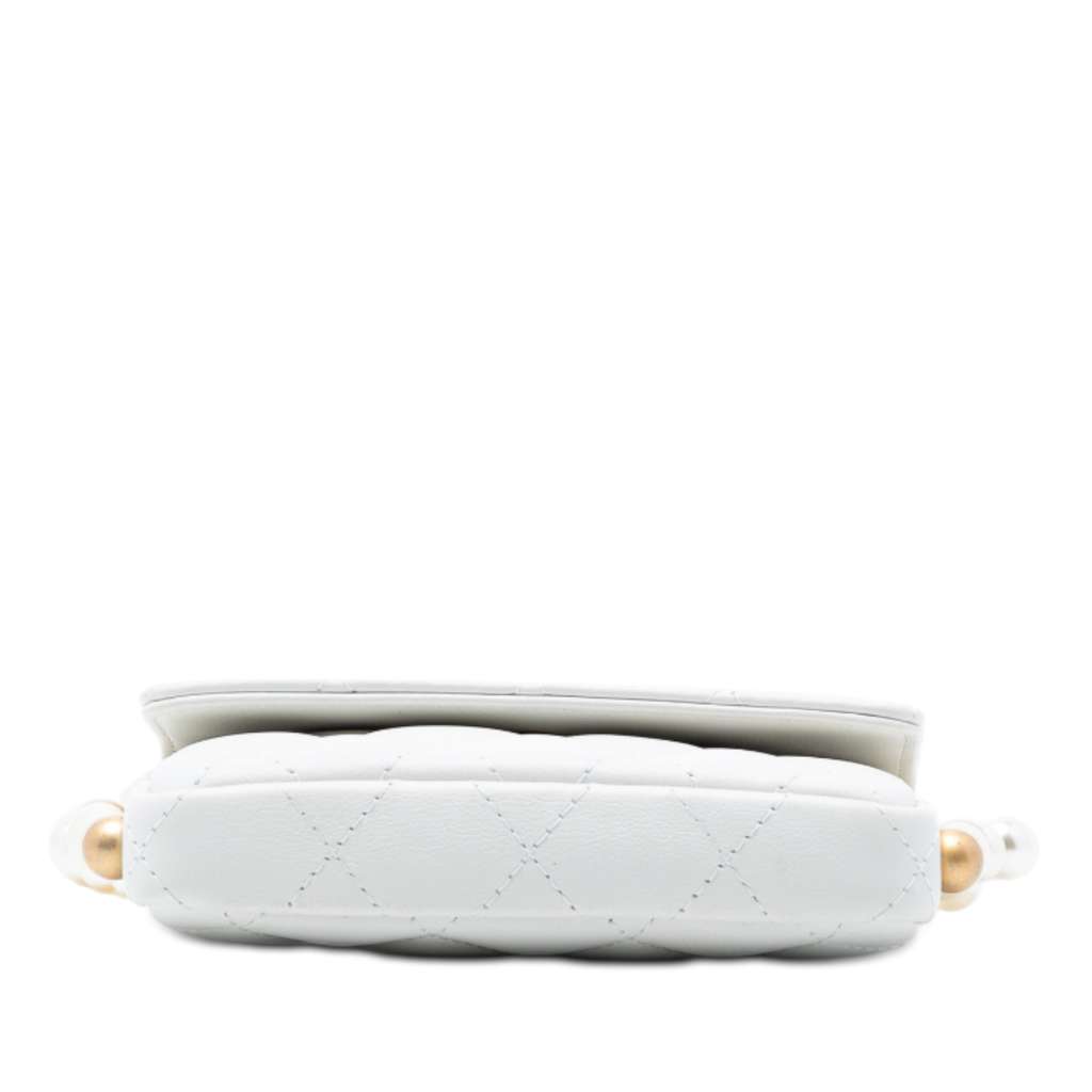 Chanel Quilted Lambskin About Pearls Card Holder On Chain - 3