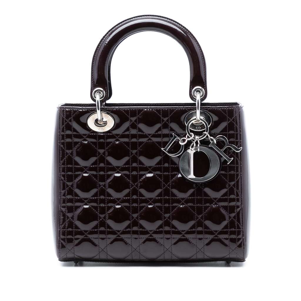 Dior Medium Patent Cannage Lady Dior