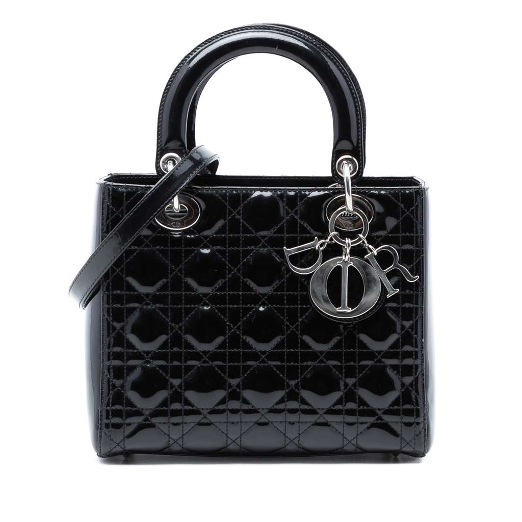 Dior Medium Patent Cannage Lady Dior