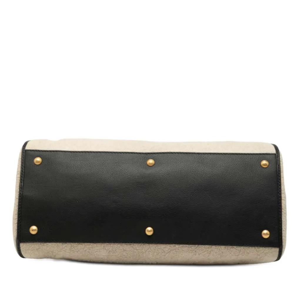 Fendi Large Canvas Chameleon Satchel Brown Canvas Very good - Inside View