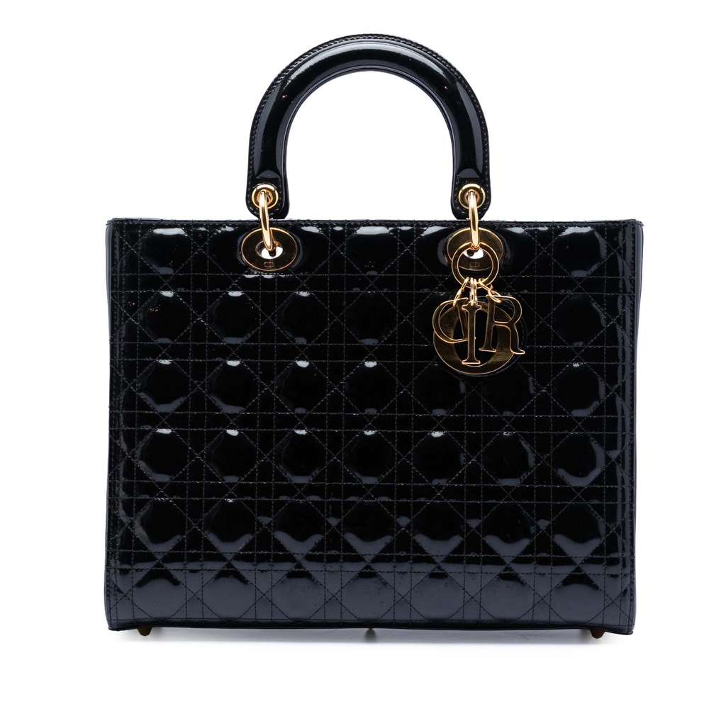 Dior Large Patent Cannage Lady Dior