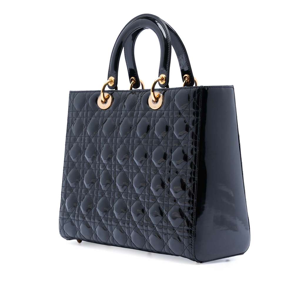 Dior Large Patent Cannage Lady Dior - 2