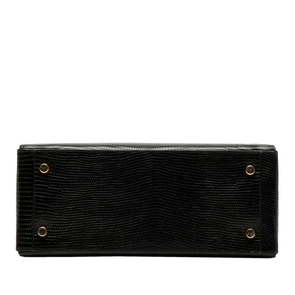 Salvatore Ferragamo Lizard Embossed Leather Gancini Iconic Top Handle Bag - 3