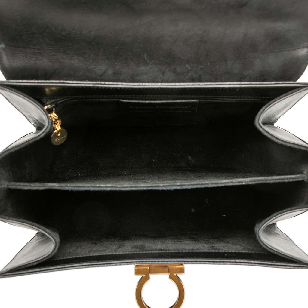 Salvatore Ferragamo Lizard Embossed Leather Gancini Iconic Top Handle Bag - 4