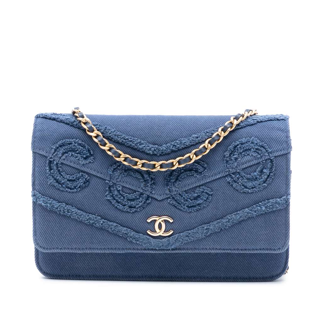 Chanel Denim Fringe Coco Wallet On Chain