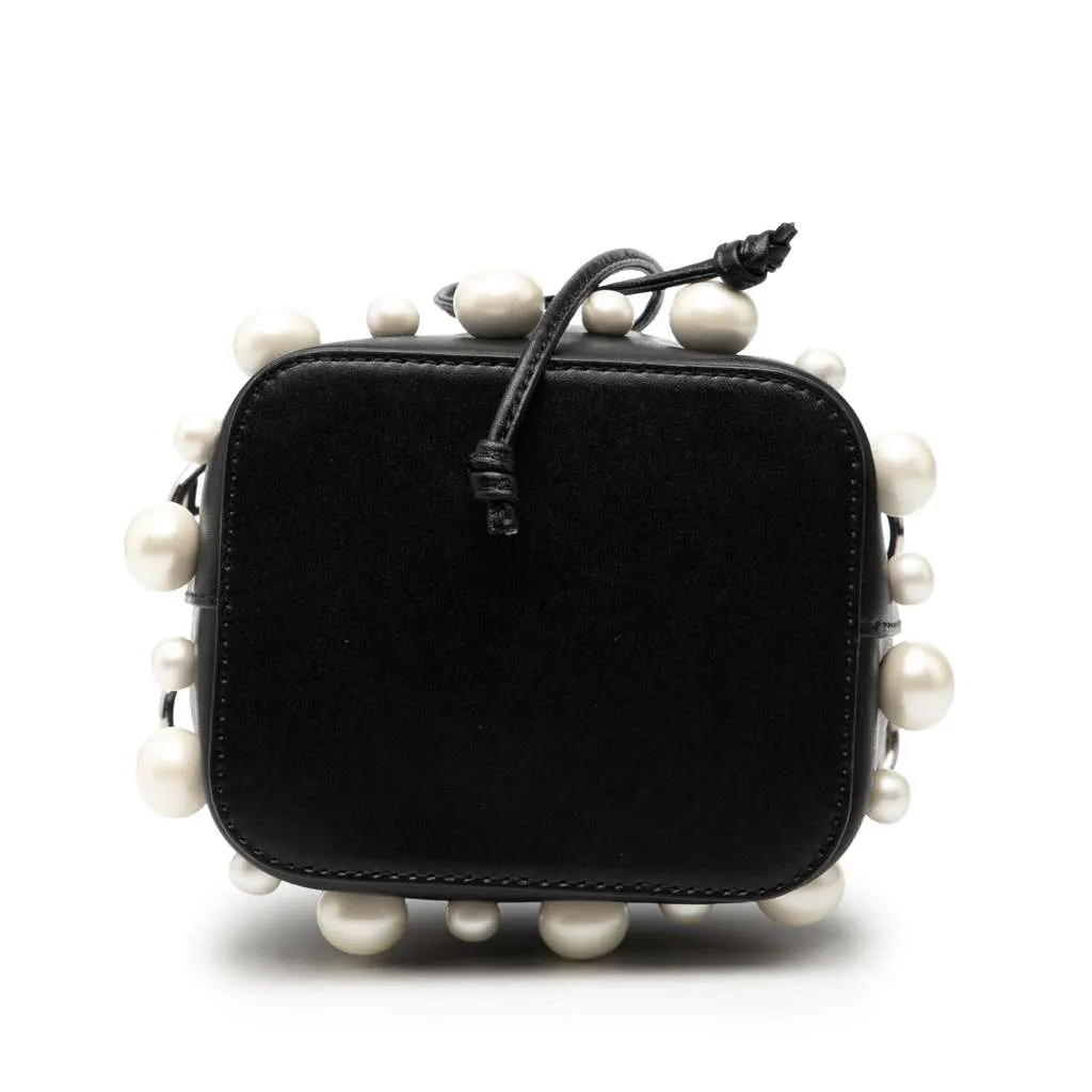 Fendi Mini Leather Pearl Mon Tresor Bucket Bag Black Leather Very good - Inside View