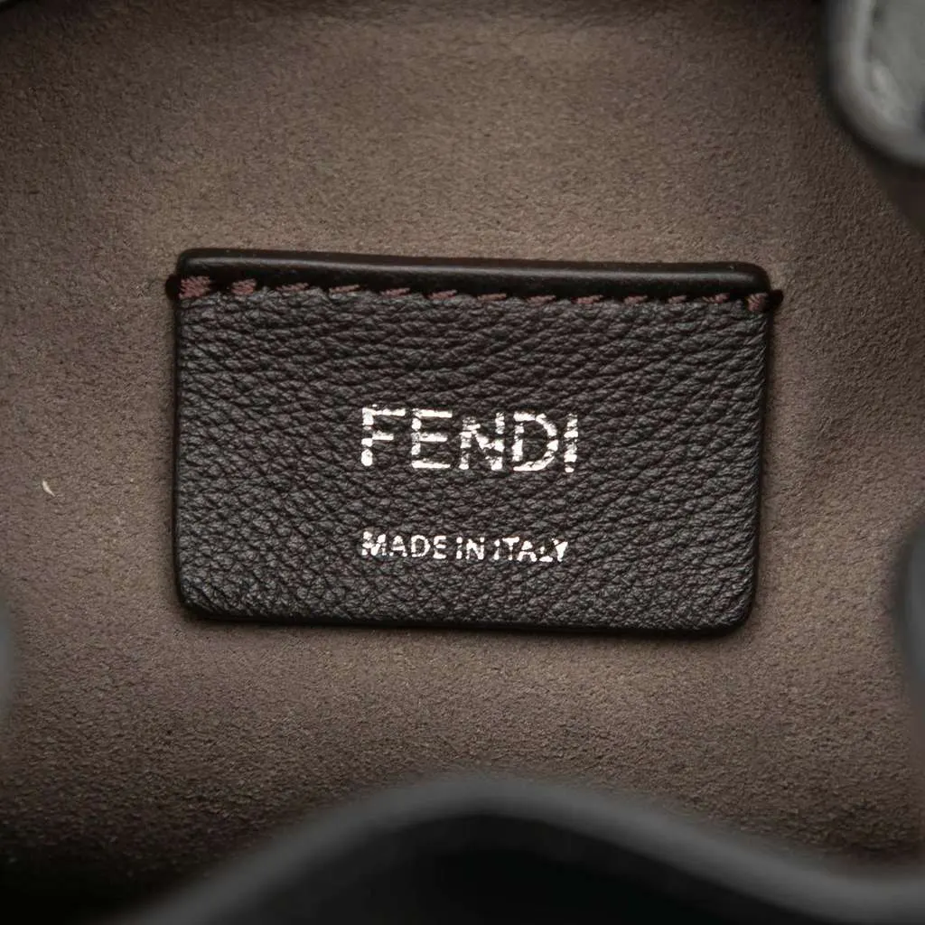 Fendi Mini Leather Pearl Mon Tresor Bucket Bag Black Leather Very good - Box View