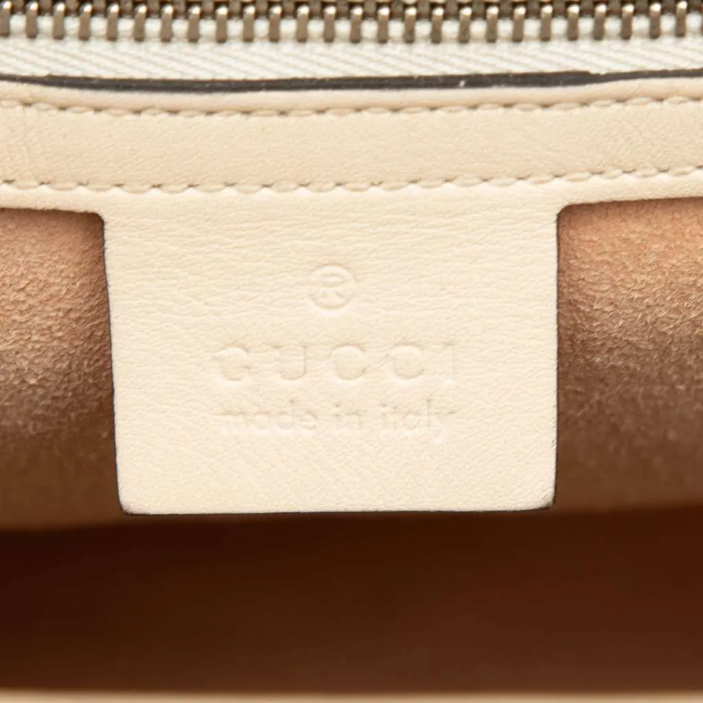 Gucci Quilted Leather Dionysus Web Satchel White Leather Very good - Box View