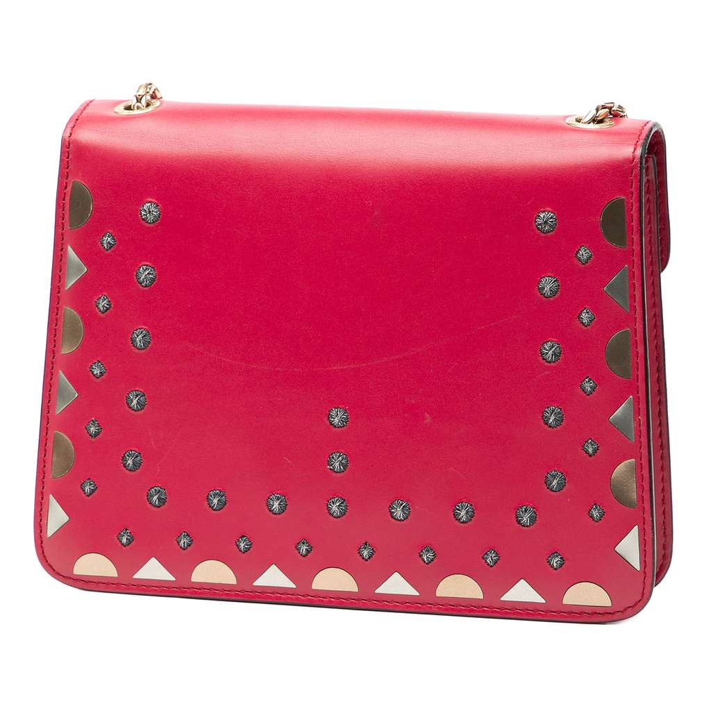 Bvlgari Small Studded Leather Laser Cut Square Serpenti Forever Chain Crossbody - 2