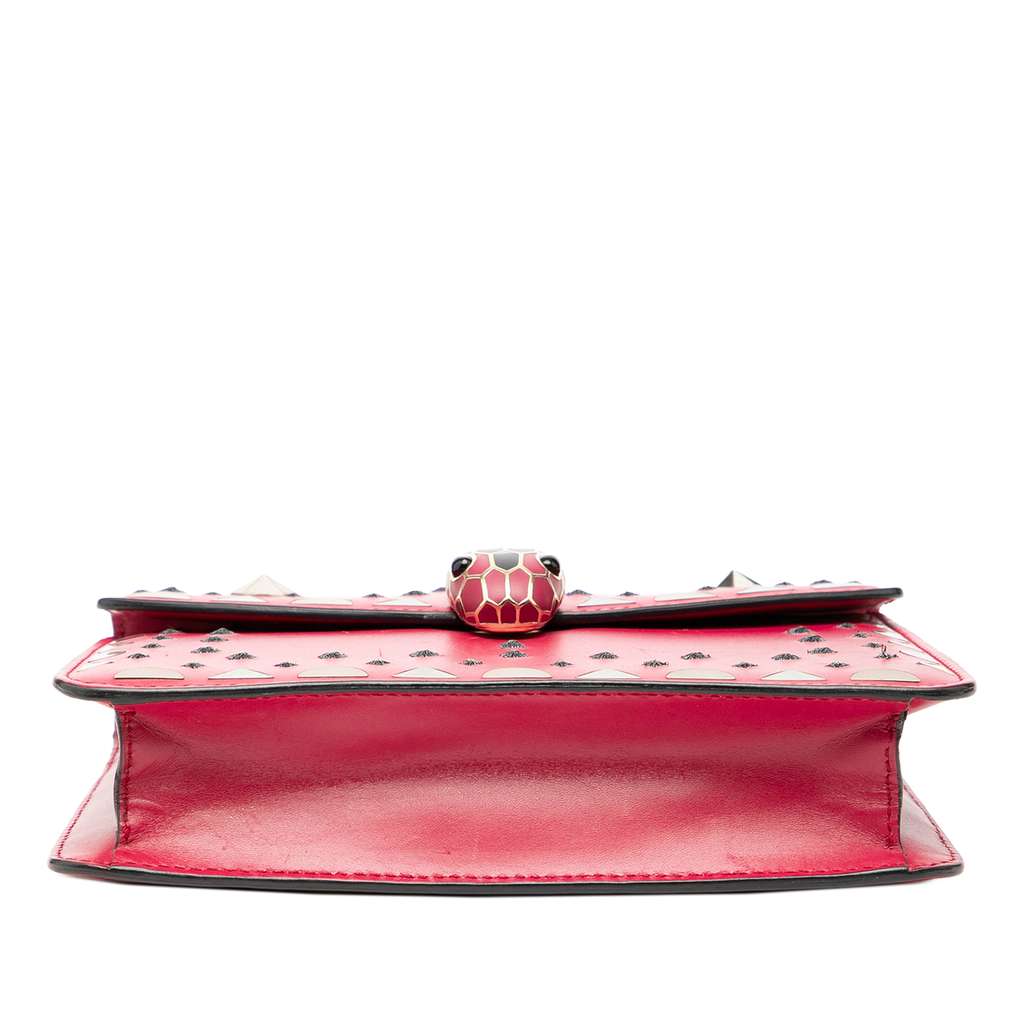 Bvlgari Small Studded Leather Laser Cut Square Serpenti Forever Chain Crossbody - 3