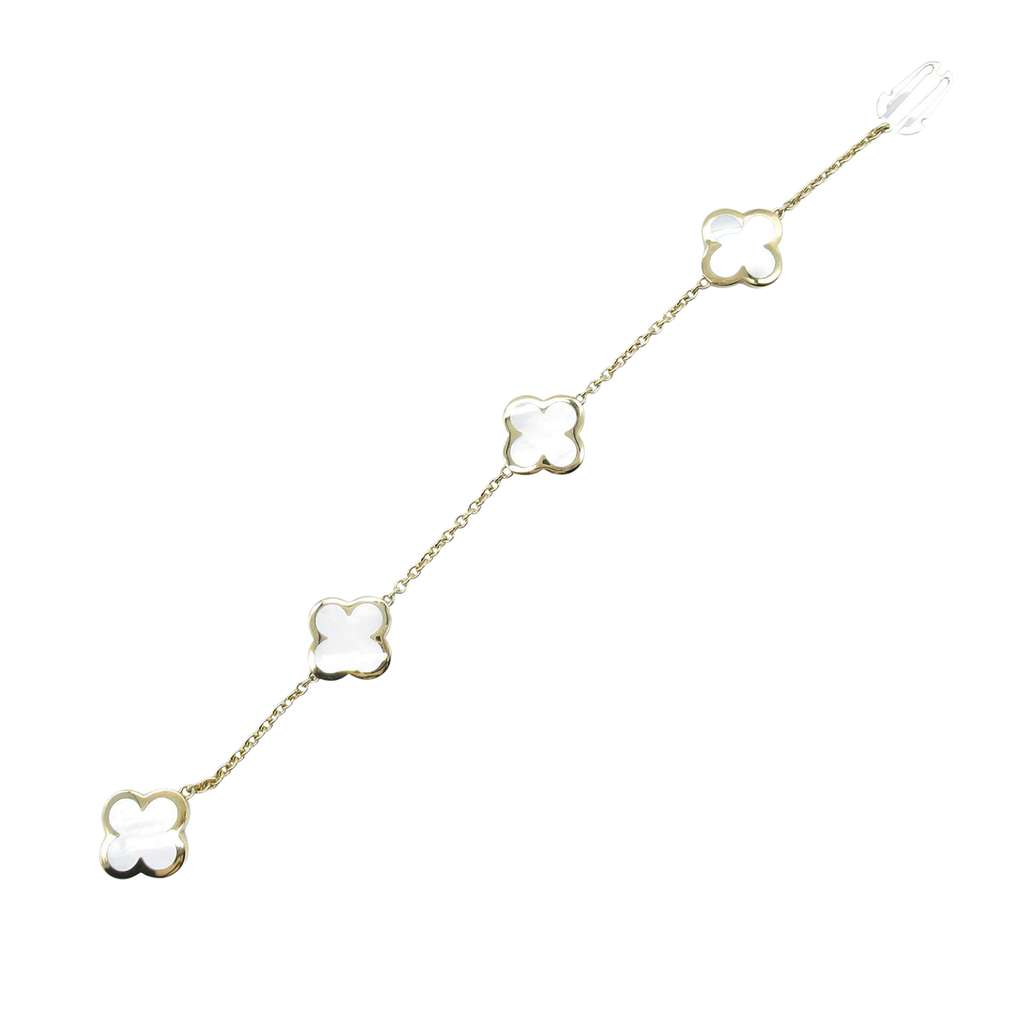 Van Cleef & Arpels 18K Yellow Gold and Mother of Pearl Pure Alhambra Bracelet - 3