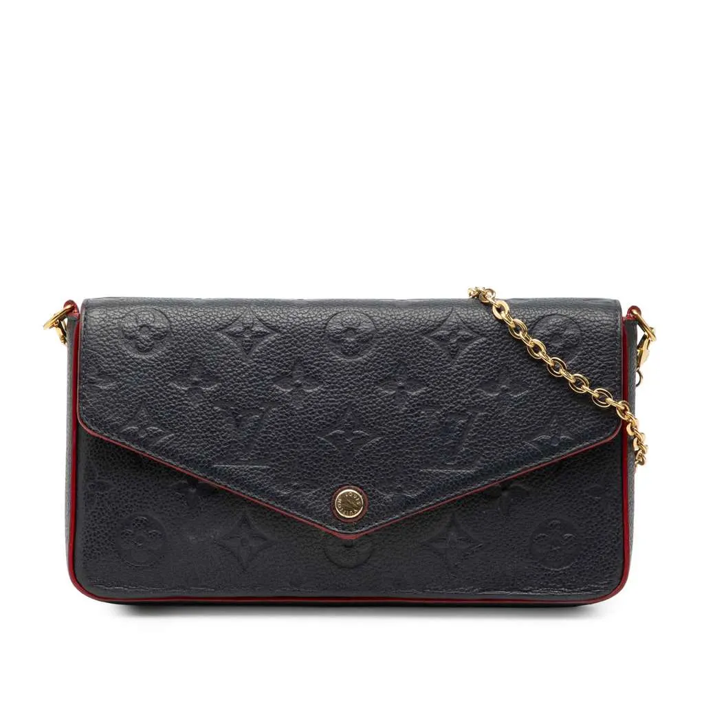 Louis Vuitton Monogram Empreinte Pochette Felicie Blue Leather Very good - Front View