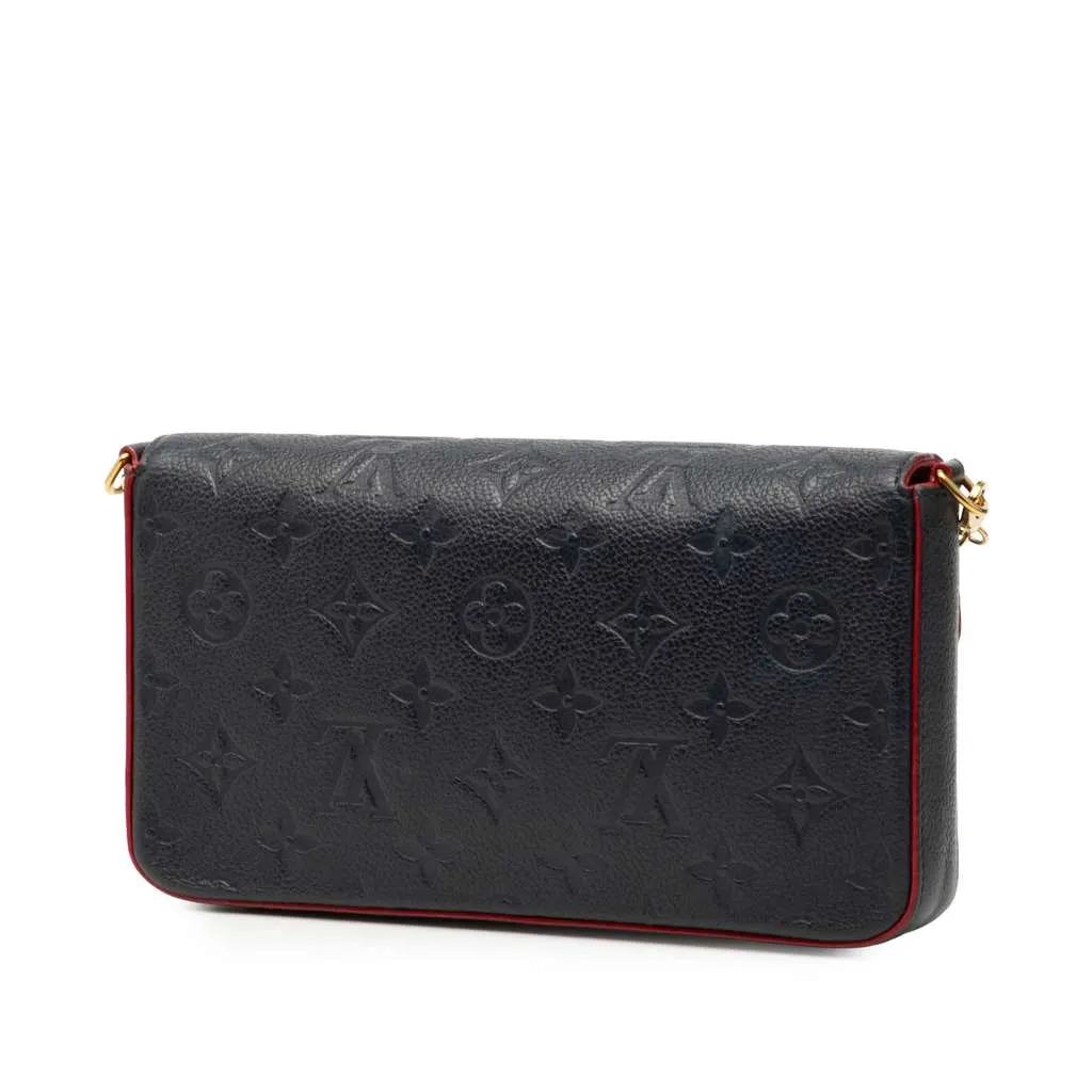 Louis Vuitton Monogram Empreinte Pochette Felicie Blue Leather Very good - Back View