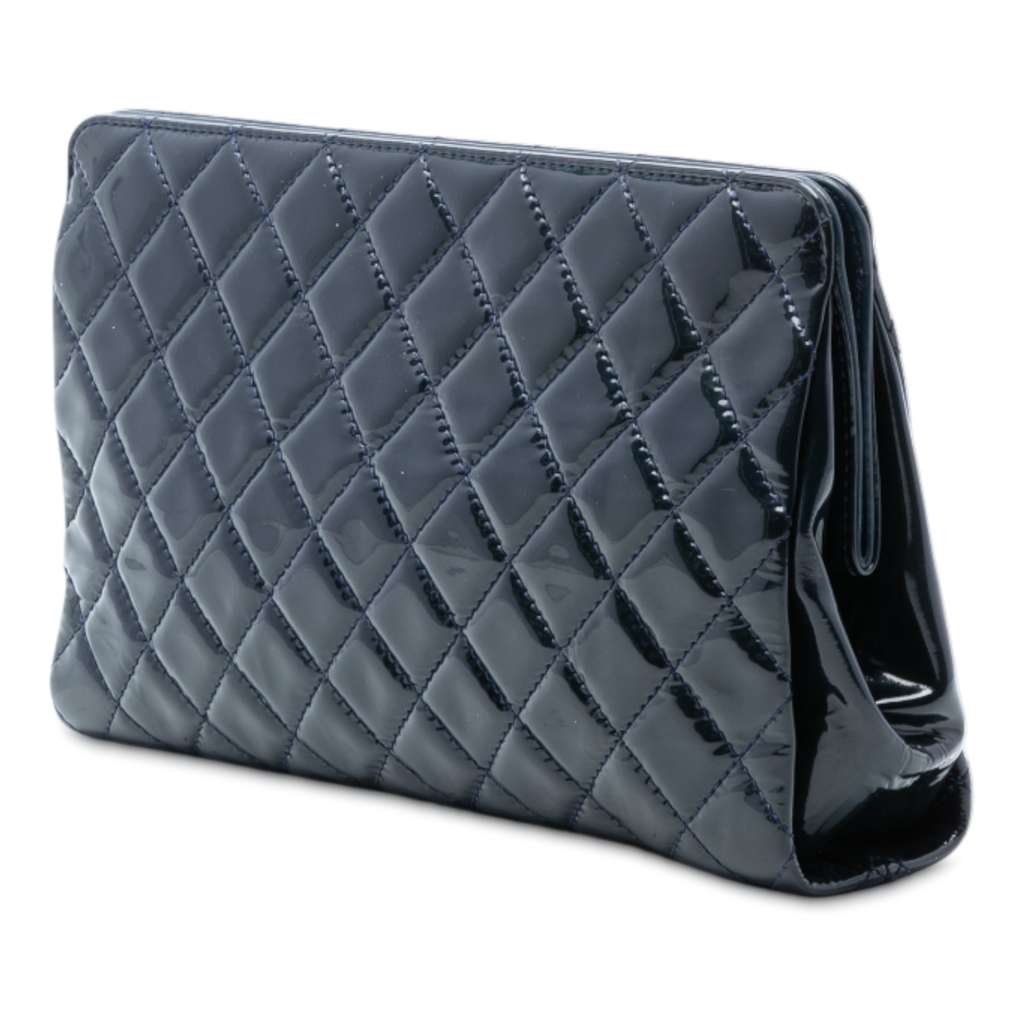 Chanel CC Quilted Patent Timeless Clutch - 2