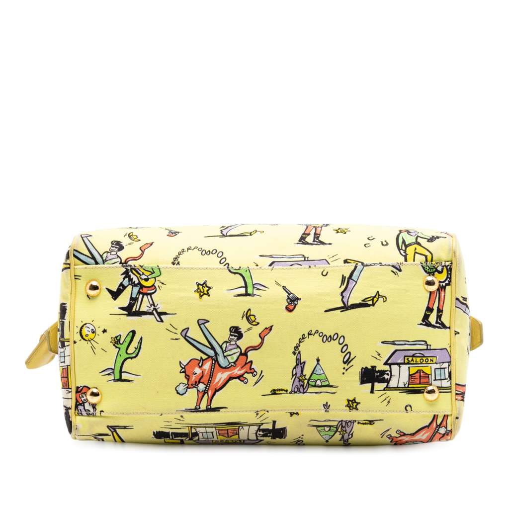 Prada Canvas Canapa St Foula Stampato Satchel - 3