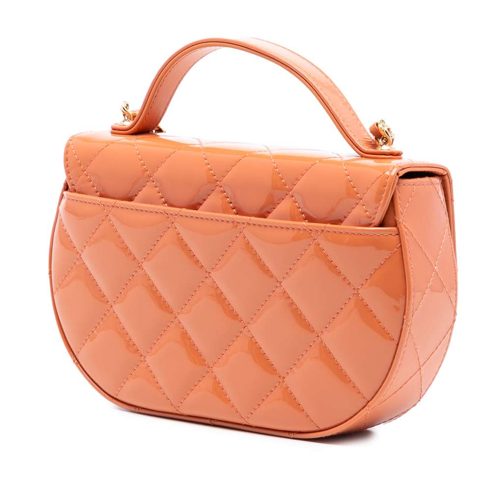 Chanel CC Quilted Patent Top Handle Phone Holder With Chain - 2