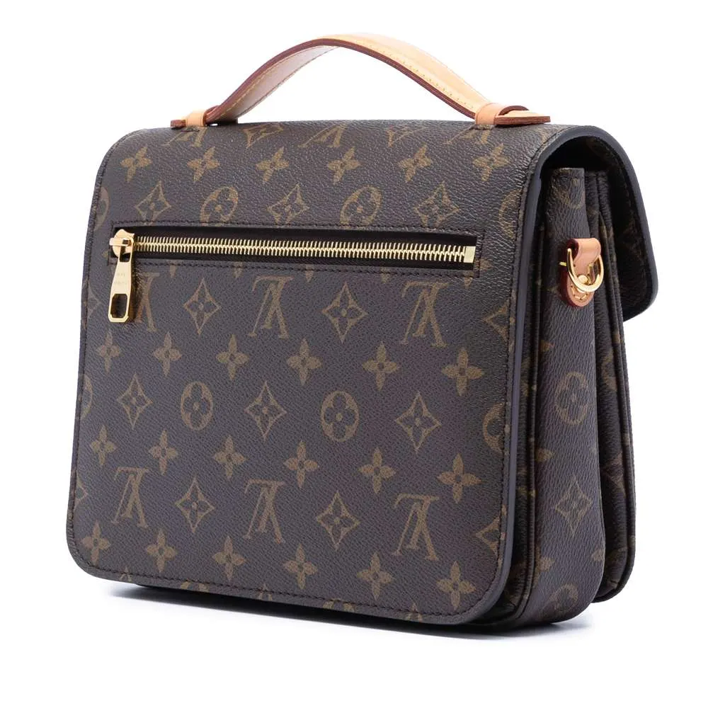 Louis Vuitton Monogram Pochette Metis Brown Good - Back View