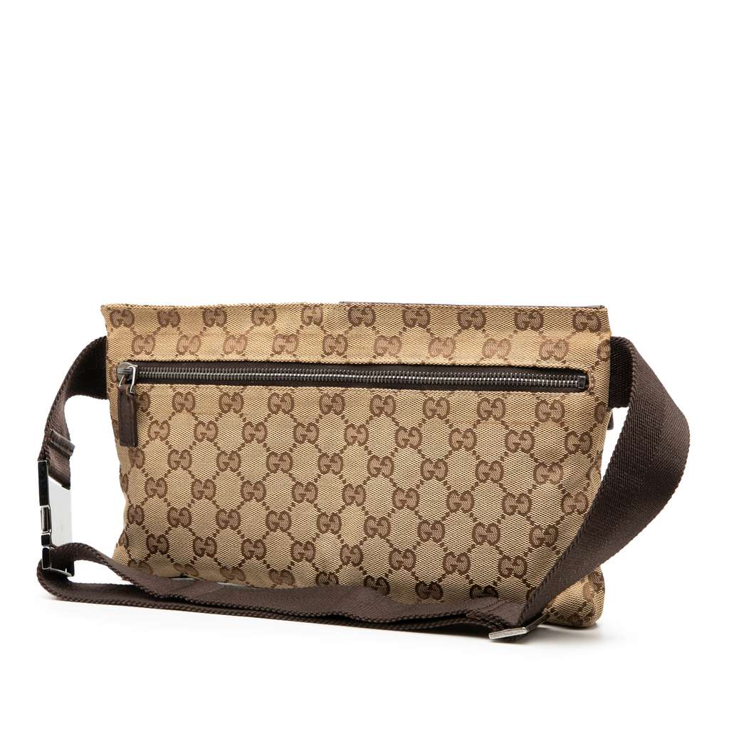 Gucci GG Canvas Double Pocket Belt Bag - 2