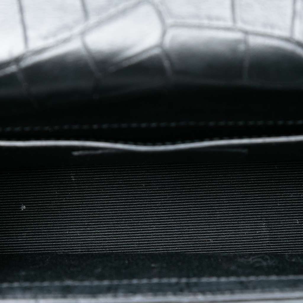 Saint Laurent Small Croc Embossed Leather Monogram Kate Tassel Crossbody - 4