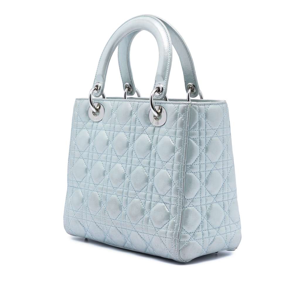 Dior Medium Iridescent Lambskin Cannage Lady Dior - 2