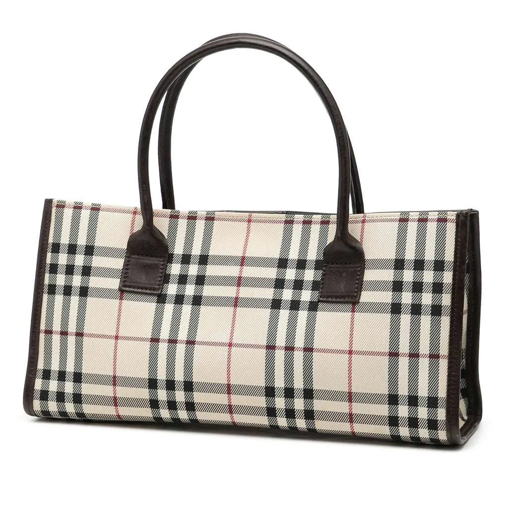 Burberry House Check Canvas Handbag Brown Canvas Very good - Back View