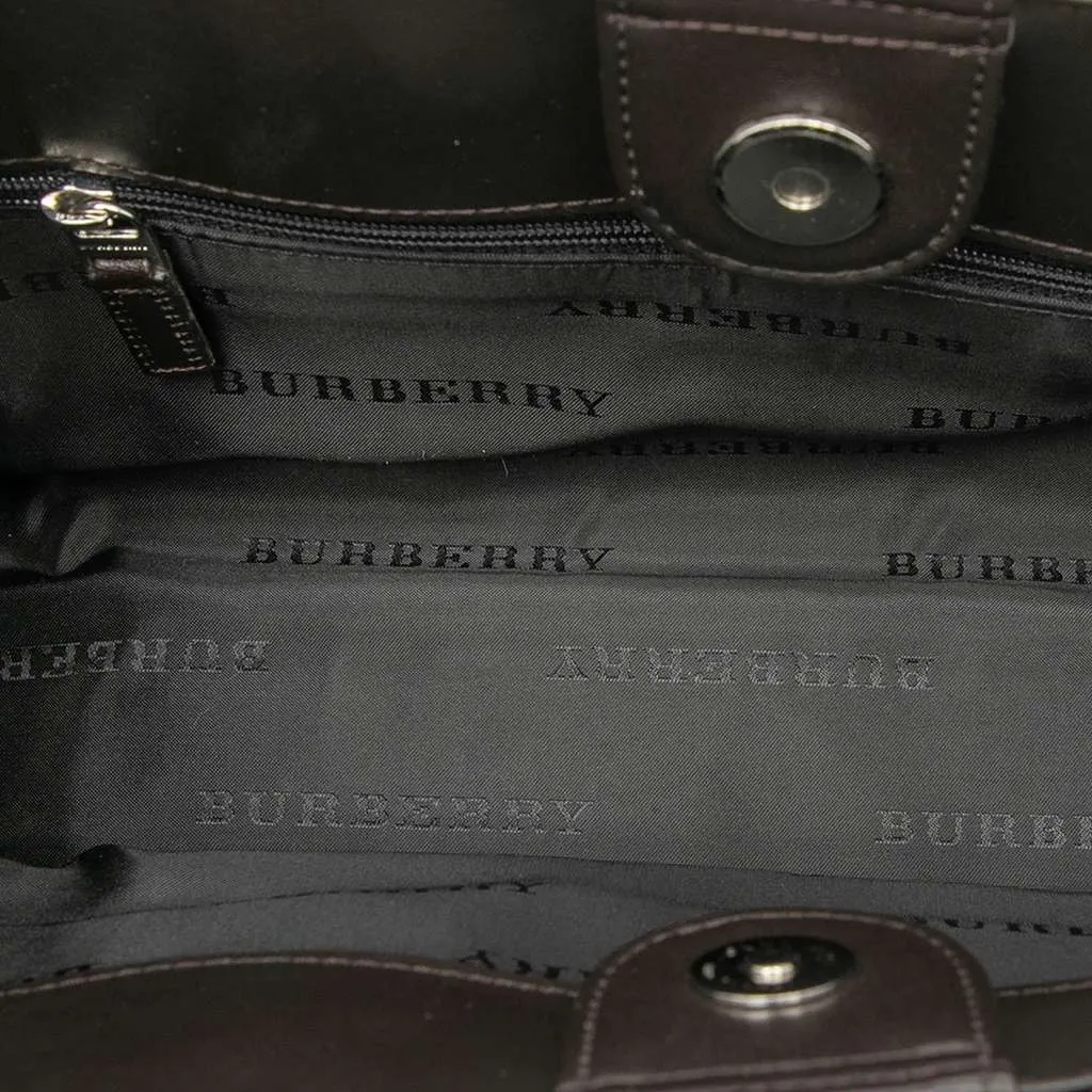 Burberry House Check Canvas Handbag Brown Canvas Very good - Model View