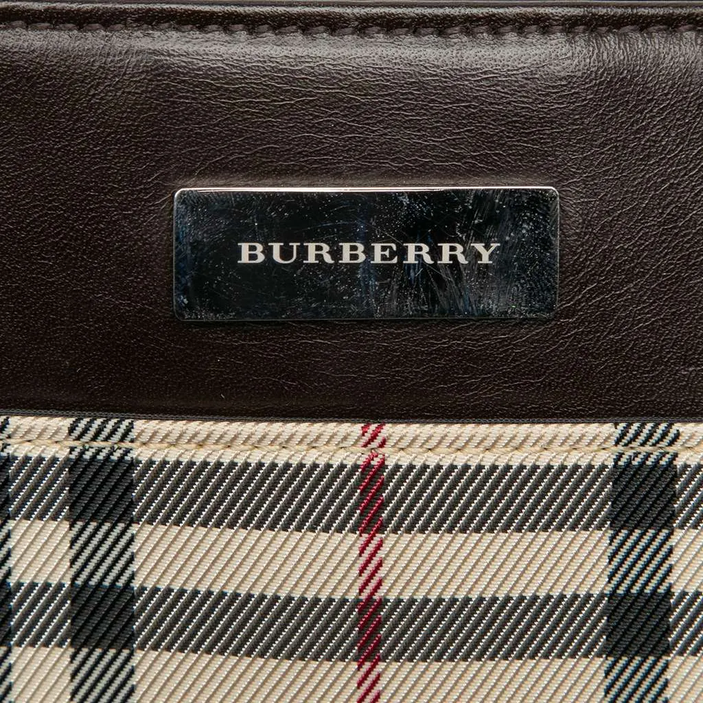 Burberry House Check Canvas Handbag Brown Canvas Very good - Box View