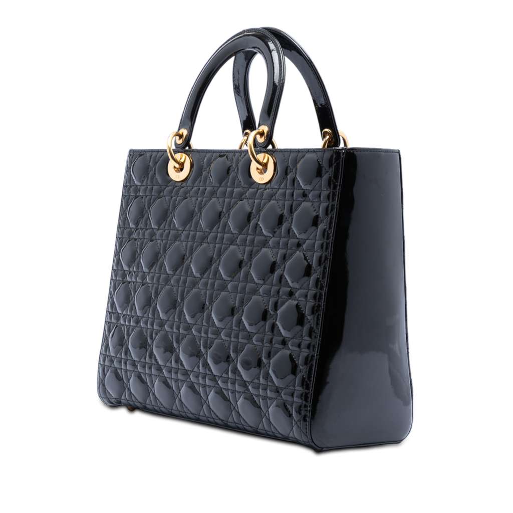 Dior Large Patent Cannage Lady Dior - 2