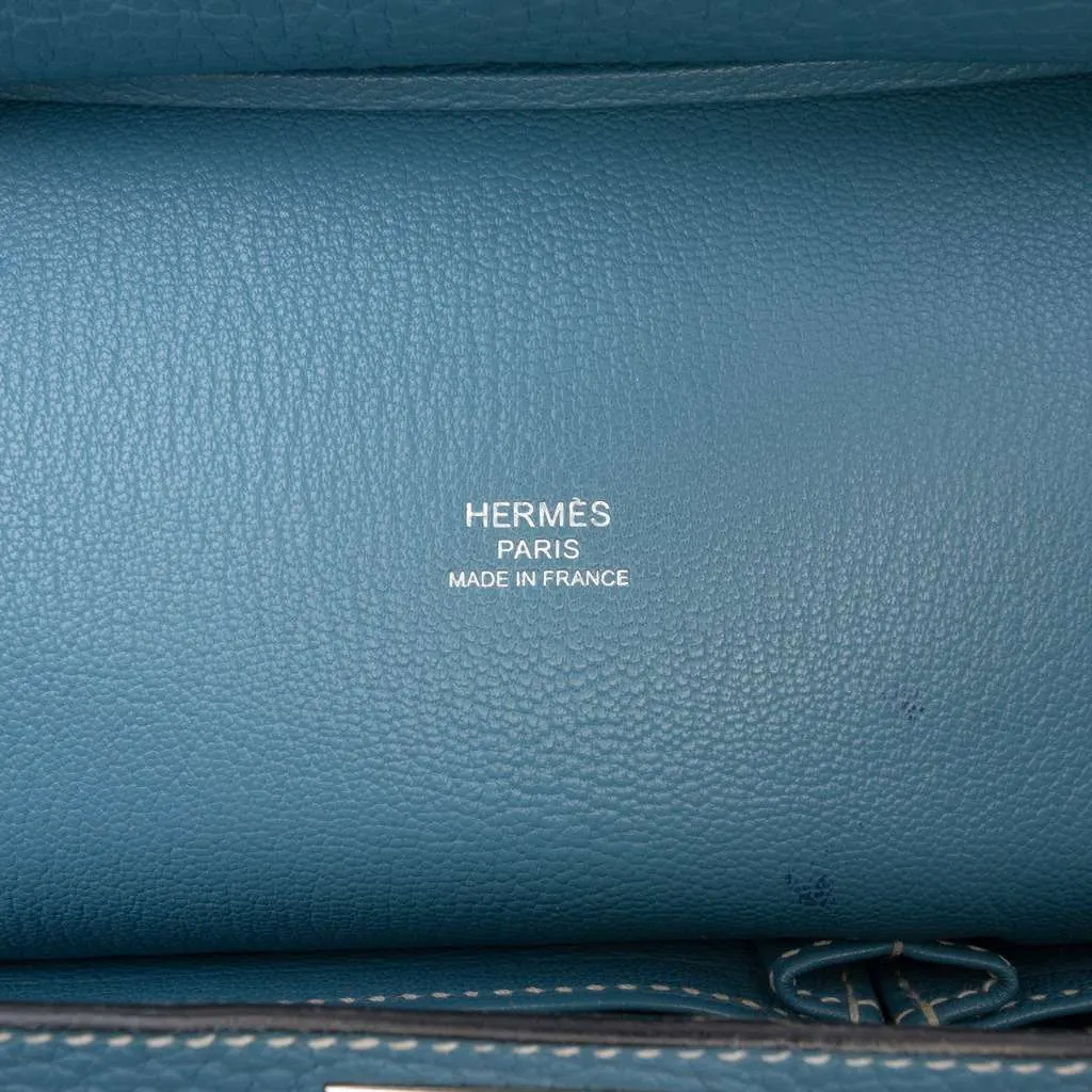 Hermès Clemence Jypsiere 28 Blue Leather Very good - Box View