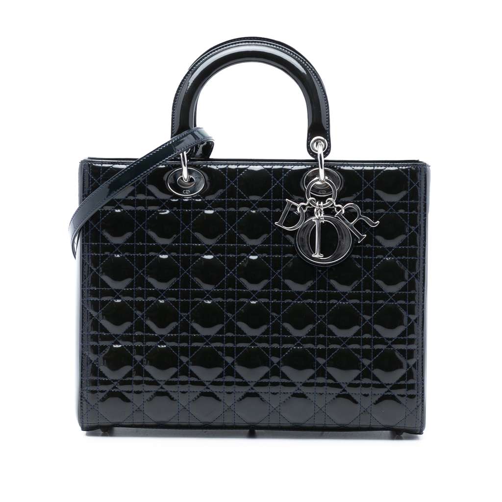 Dior Large Patent Cannage Lady Dior