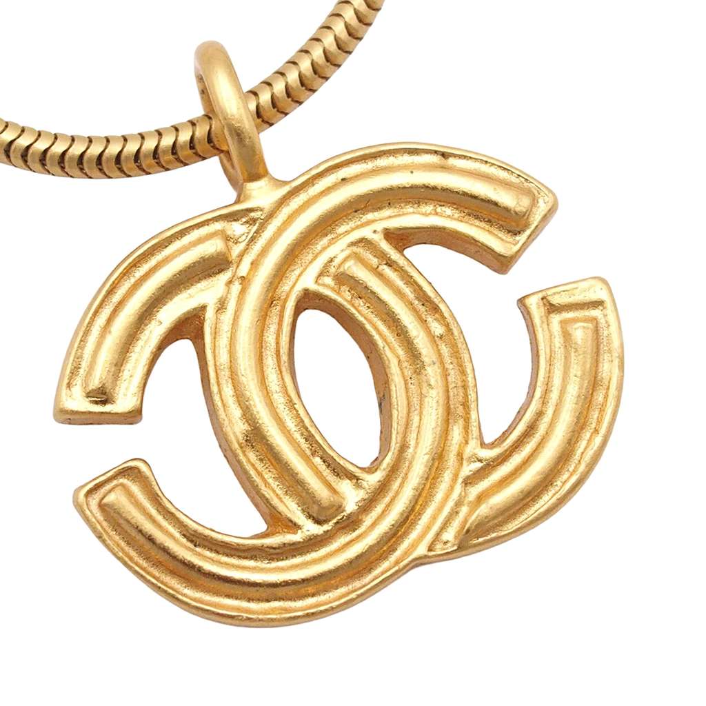 Chanel Gold Plated CC Pendant Necklace - 3