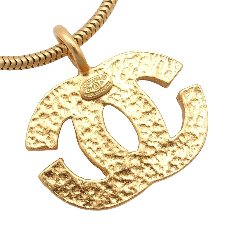 Chanel Gold Plated CC Pendant Necklace - 4