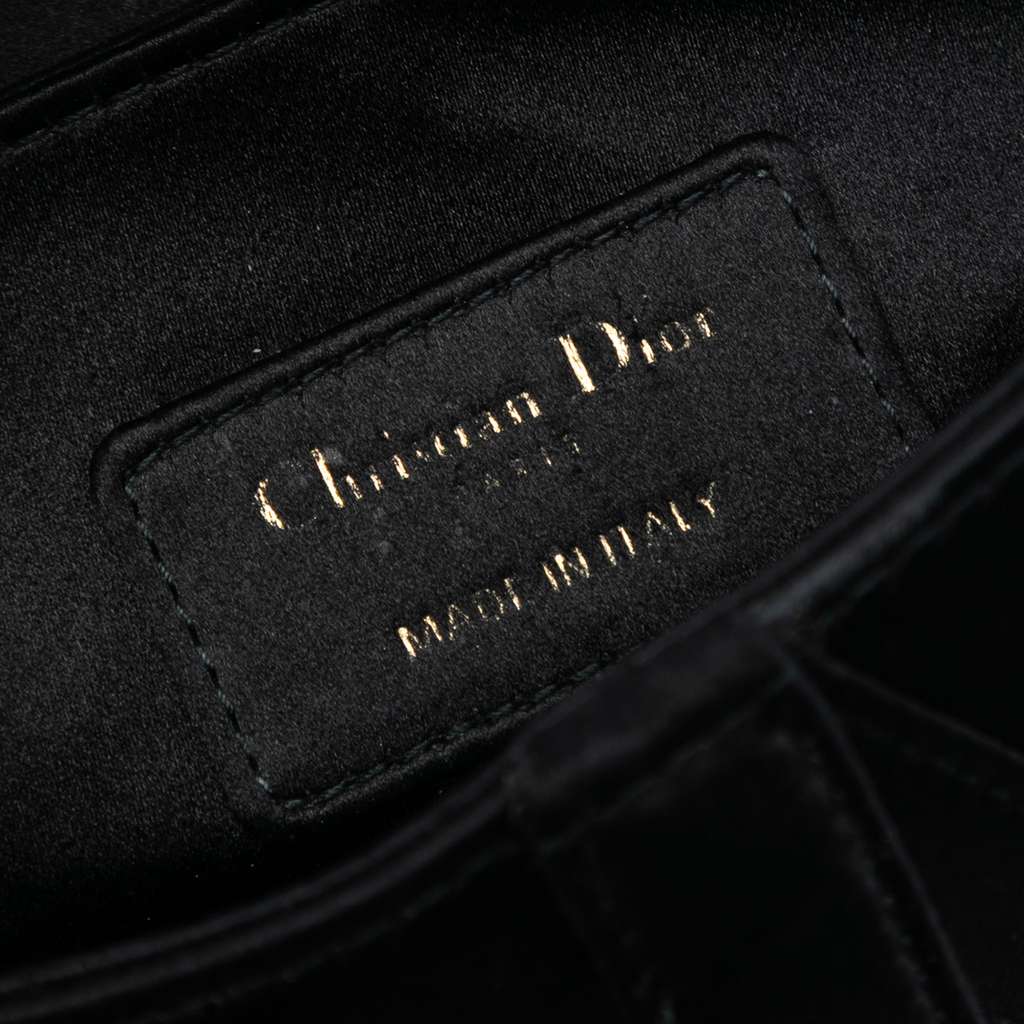 Dior Mini Satin Crystal Embellished Saddle Bag - 5