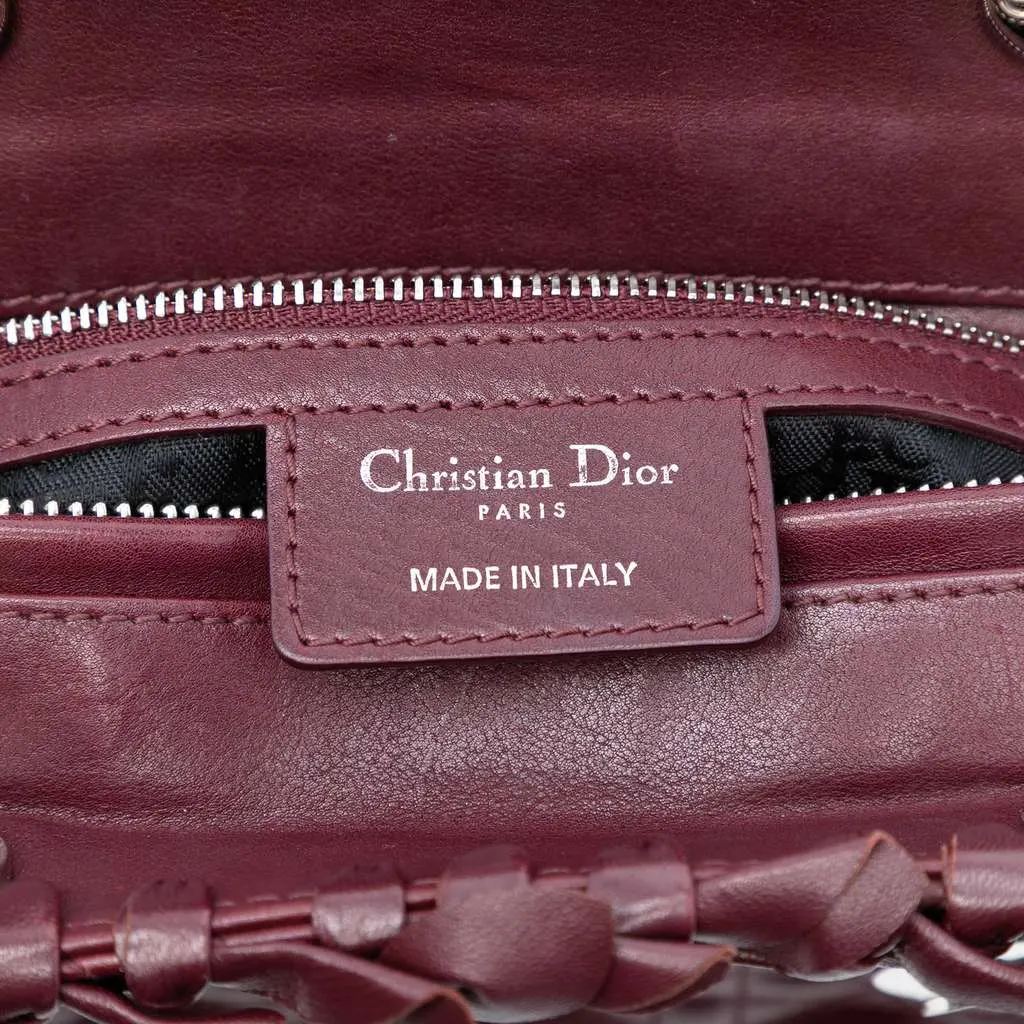 Dior Large Lambskin Cannage Bow Lady Dior Red Leather Very good - Box View