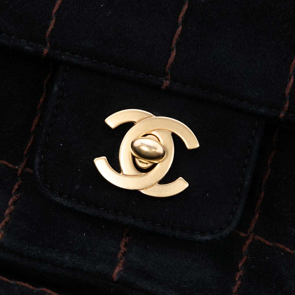 Chanel CC Choco Bar Suede Stitched Chain Flap - 5