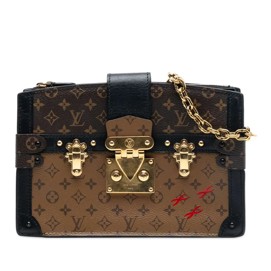 Louis Vuitton Monogram Reverse Trunk Clutch Brown Very good - Front View