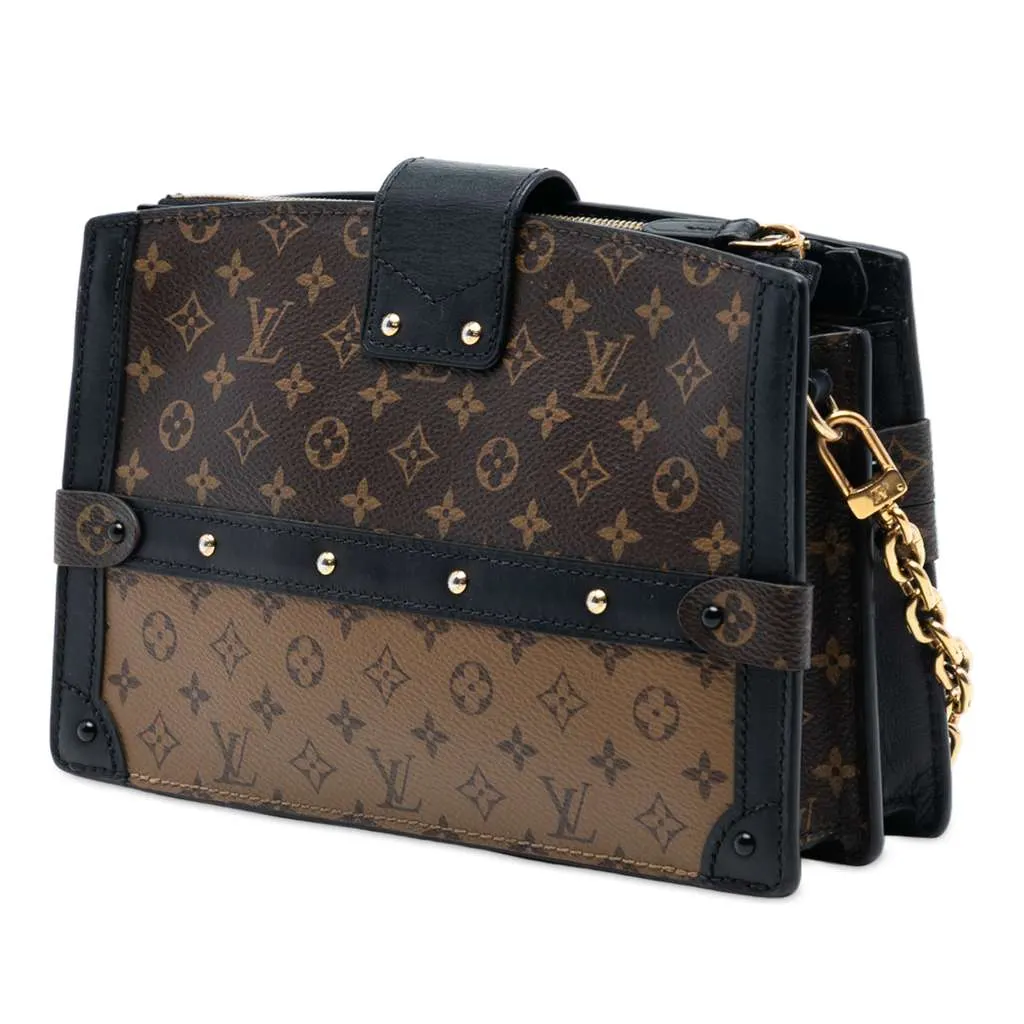 Louis Vuitton Monogram Reverse Trunk Clutch Brown Very good - Back View